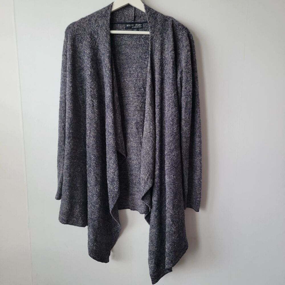barefoot dreams cozychic drape-front wrap cardigan sz s/m Lite Island ‎pockets